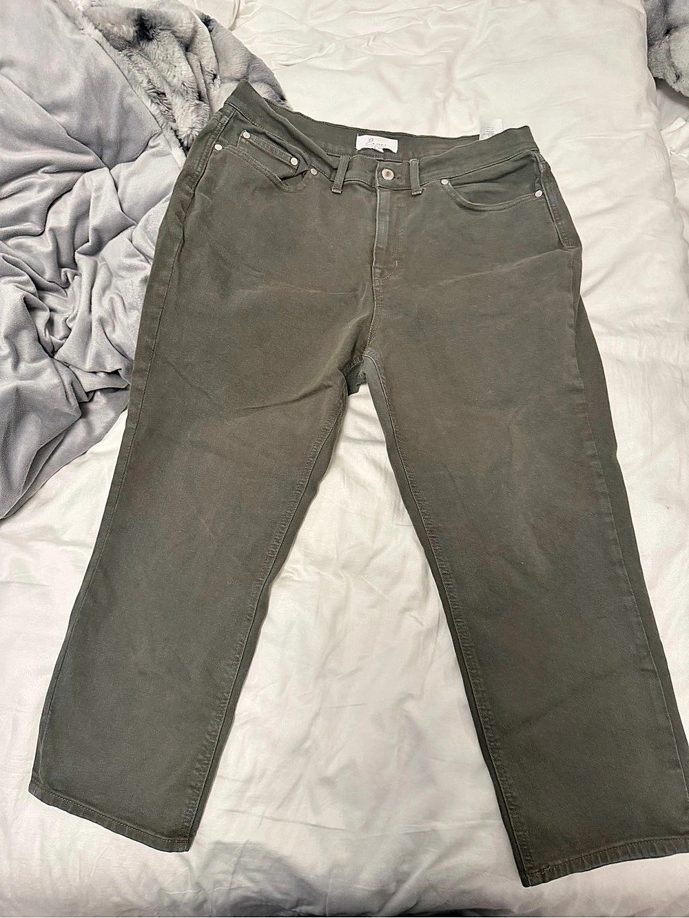 Encore by Idina Menzel Skinny Ankle Jeans khaki green Waist 14